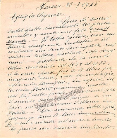 Crestani, Lucia - Autograph Letter Signed