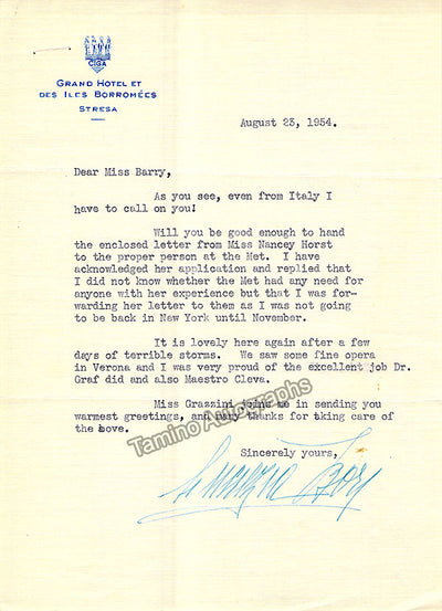 Bori, Lucrezia - Typed Letter Signed