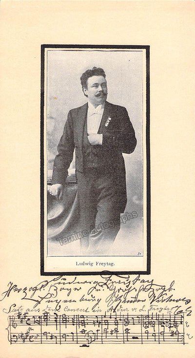 Freytag, Ludwig - Signed Card + Autograph Music Quote + Photograph
