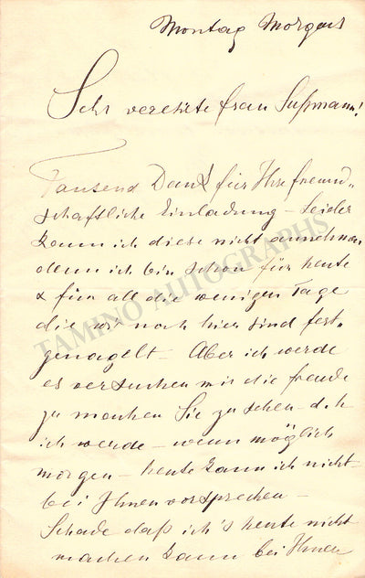 Passini, Ludwig - Set of 2 Autograph Letters Signed