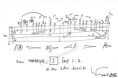 De Pablo, Luis - Autograph Music Quote Signed