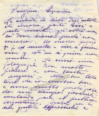 Tetrazzini, Luisa - Autograph Letter Signed