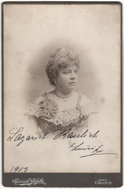 Kaulich-Lazarich, Louise - Signed Cabinet Photograph