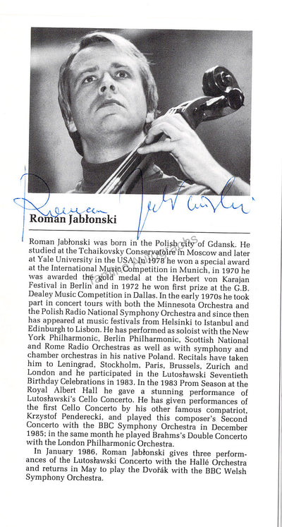 Lutoslowski, Witold - Jablonski, Roman - Double Signed Program Leeds 1986