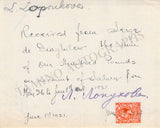 Lopokova, Lydia - 2 Signed Receipts