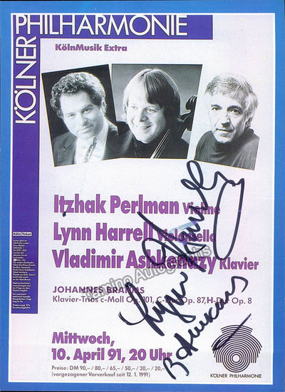 Harrell, Lynn - Ashkenazy, Vladimir - Signed Playbill Cologne 1991