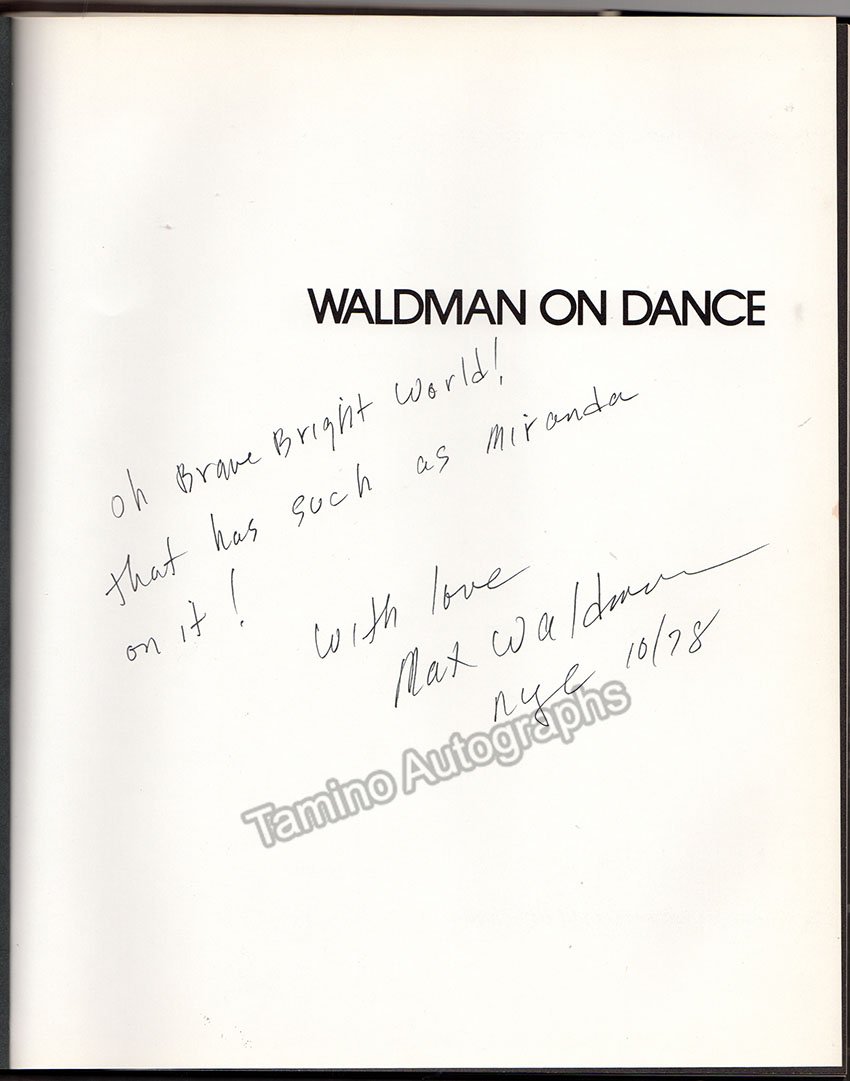 Waldman, Max - Signed Book "Waldman on Dance" + Signed Proof - Tamino