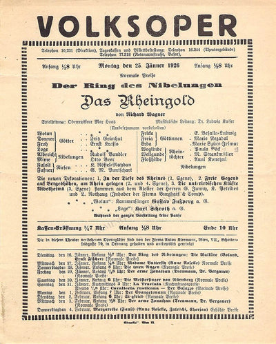 Vienna Volksoper - Lot of 41 Opera Program-Playbills 1918-1926