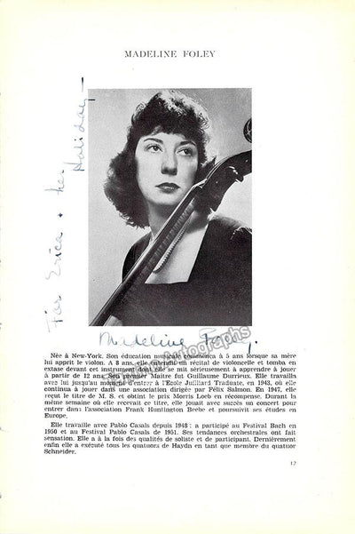 Foley, Madeline - Signed Page