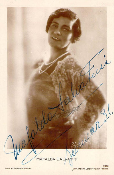 SALVATINI, Mafalda (Various Autographs)