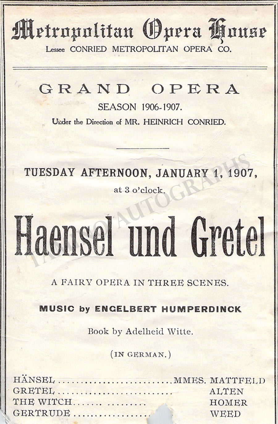 Sample Program For Opera Performance Manhattan Opera Company Programs Clip Lot – Tamino Autographs