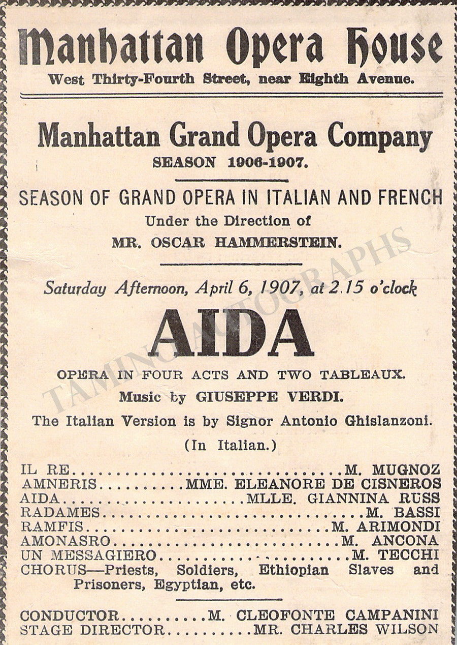 Manhattan Opera Company Programs Clip Lot Tamino Autographs