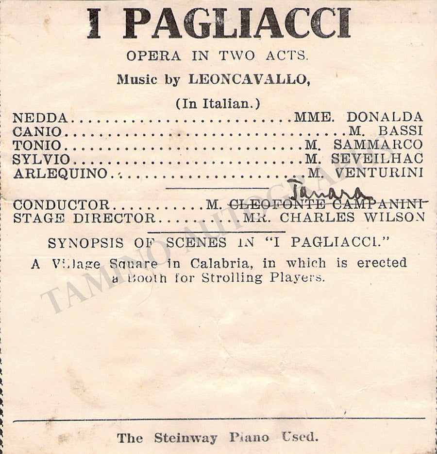 Sample Program For Opera Performance Manhattan Opera Company Programs Clip Lot – Tamino Autographs