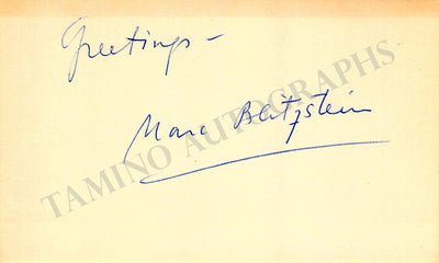 Blitzstein, Marc - Signed Card