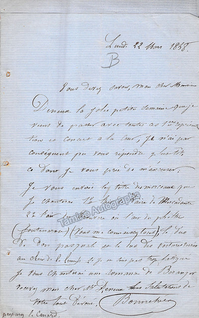 Bonnehee, Marc - 2 Autograph Letters Signed