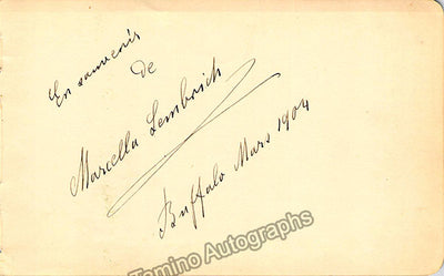 Sembrich, Marcella - Signed Album Page + Unsigned Postcard Photograph