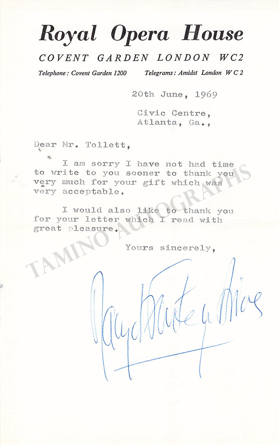 Margot Fonteyn Autographs Notes & Letters