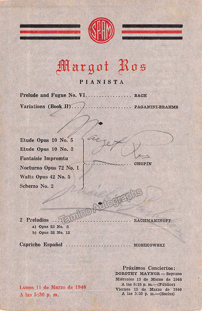 Ros, Margot - Signed Program Havana 1946