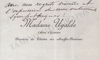 Opera Singers - Signed Vintage Business Cards (U - Z)