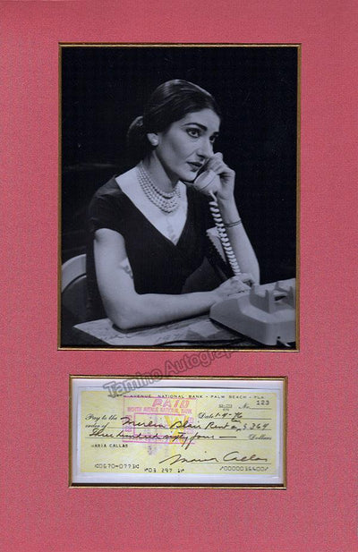 Callas, Maria - Signed Check and Photo