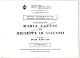 Callas, Maria - Di Stefano, Giuseppe - Double Signed Program London 1973