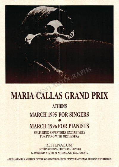 Callas, Maria - Athens Grand Prix Competition 1995/1996 Poster