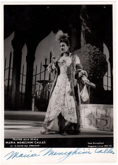 Callas, Maria - Signed Photo in Il Ratto dal Serraglio