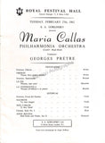 Callas, Maria - Signed Program Recital Royal Festival Hall London 1962