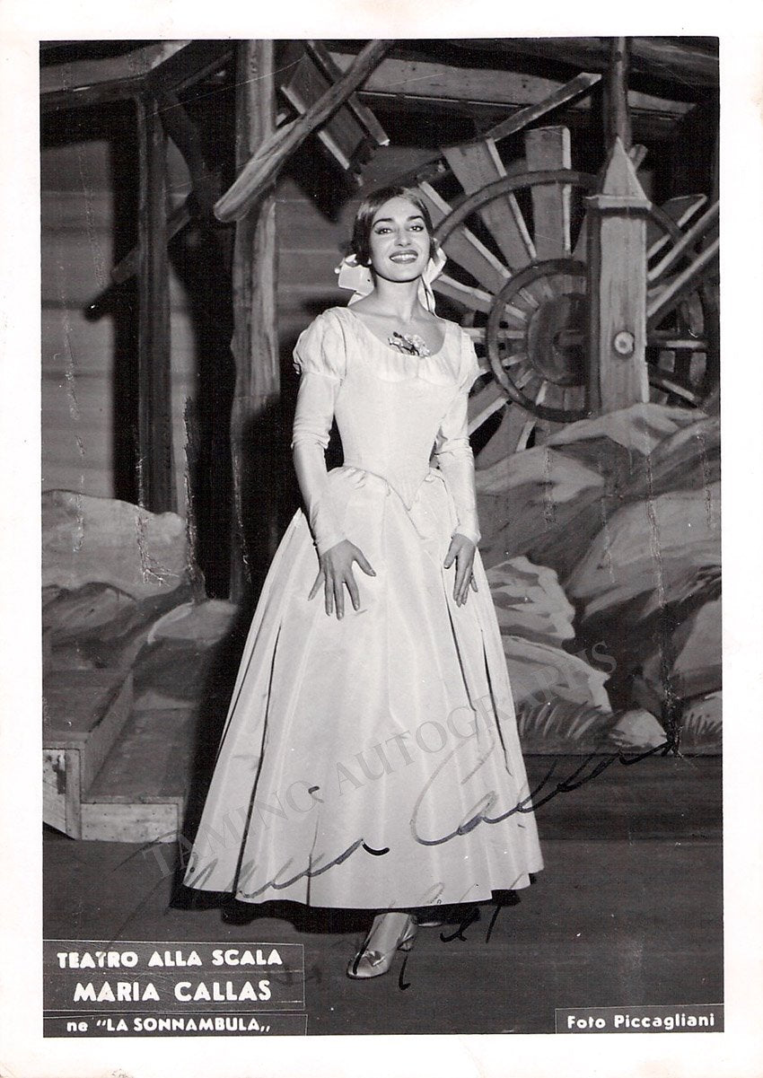 Callas, Maria - Signed Photo in La Sonnambula 1961