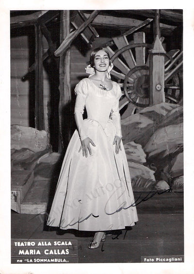 Callas, Maria - Signed Photo in La Sonnambula 1961