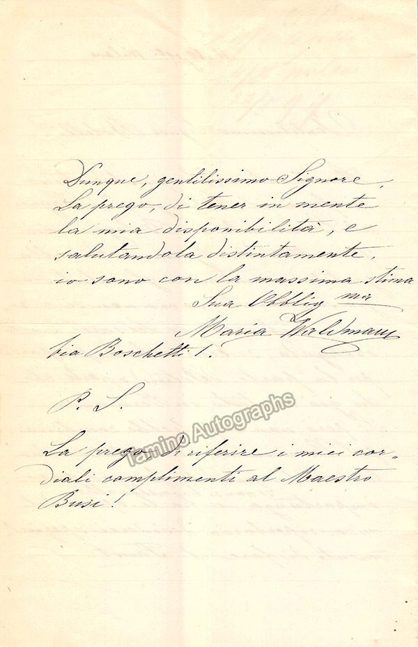 Waldmann, Maria - Autograph Letter Signed - Tamino