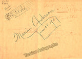 Anderson, Marian - Aquilar Quartet - Set of Autograph Musical Quotes Signed