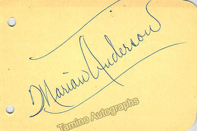 Anderson, Marian - Signed Album Page