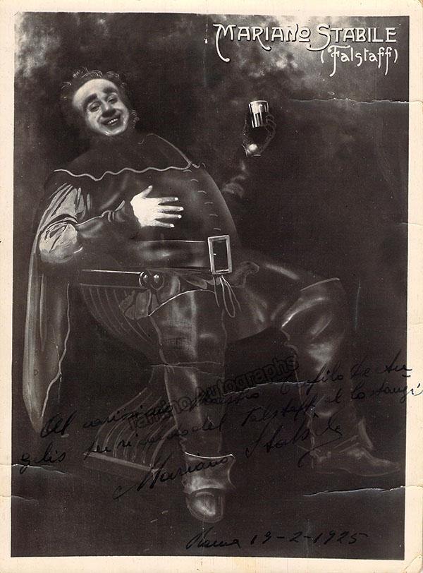 Stabile, Mariano - Signed Photograph as Falstaff 1925