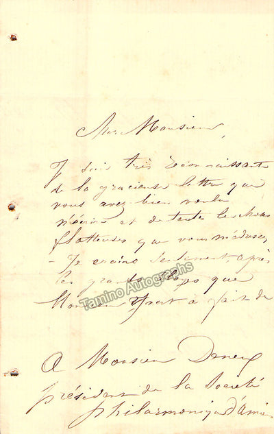Cabel, Marie - Autograph Letter Signed 1853