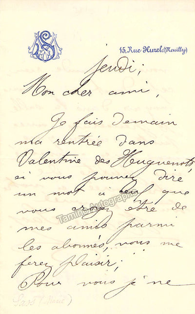Sasse, Marie - Autograph Letter Signed + Vintage Print