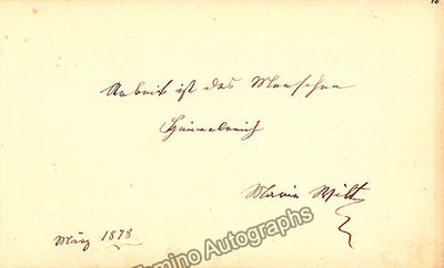 Wilt, Marie - Signed Album Page 1878