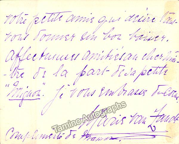 Van Zandt, Marie  - Autograph Letter Signed - Tamino