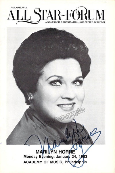 Horne, Marilyn - Signed Program Philadelphia 1983