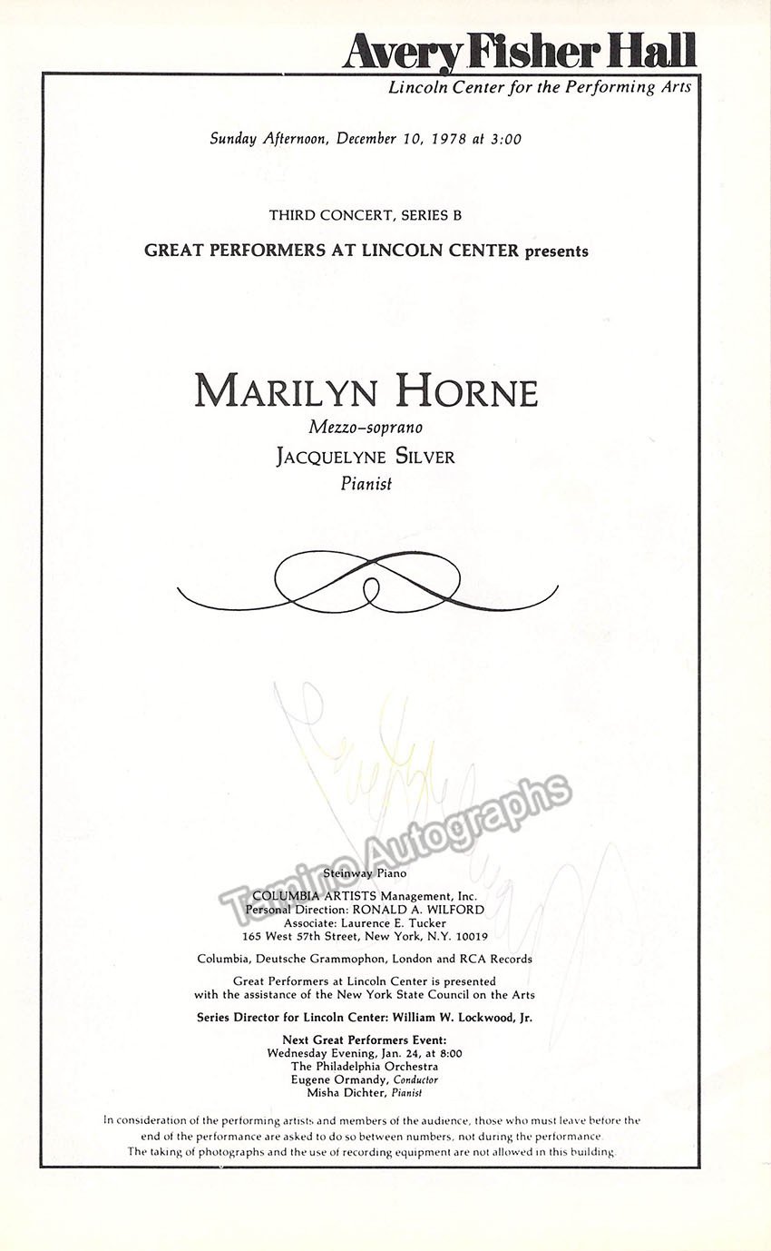 Marilyn Horne signed program verso WM e09e99af b372 422d 990b cd36779e3d4b