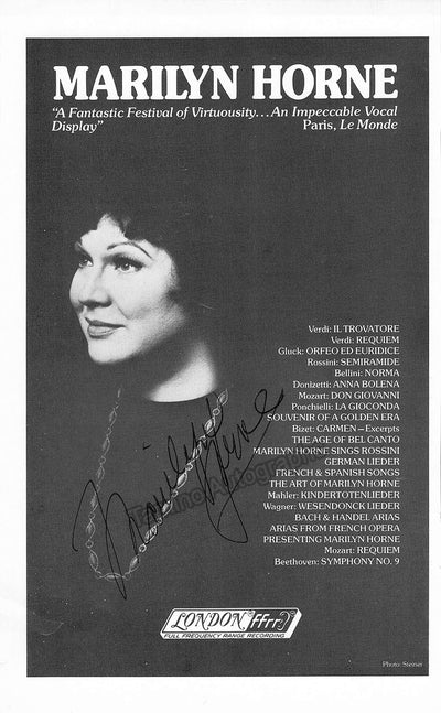 Horne, Marilyn - Signed Program 1970