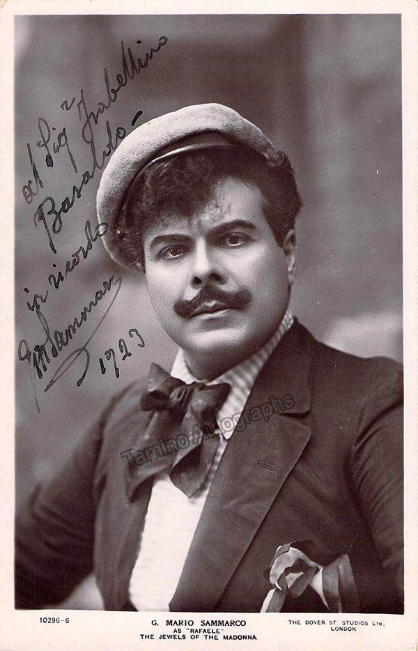 Mario Sammarco autograph in Gioelli della Madonna 1923 Tamino