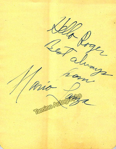 Lanza, Mario - Signed Album Page