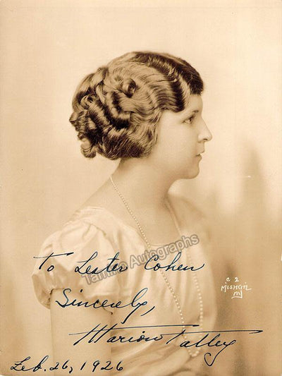Talley, Marion - Signed Photograph 1926