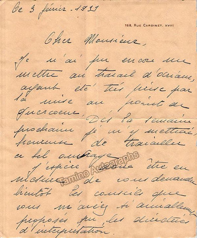 Ferrer, Marisa - Autograph Letter Signed 1933
