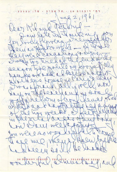 Graham, Martha - Autograph Letter Signed 1961
