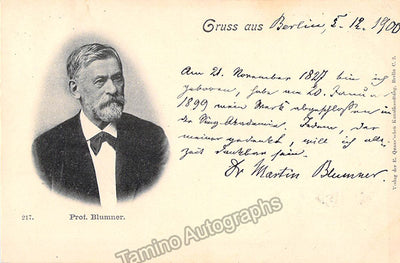 Blumner, Martin T. - Signed Photograph 1900