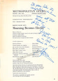 Levy, Marvin David - Mourning Becomes Elektra Signed Program