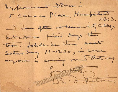 Flinders Petrie, Sir William Matthew - Autograph Note Signed