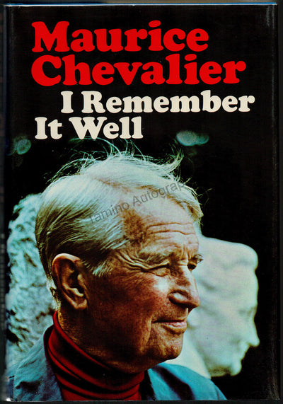 Chevalier, Maurice - Signed Book "I Remember it Well"